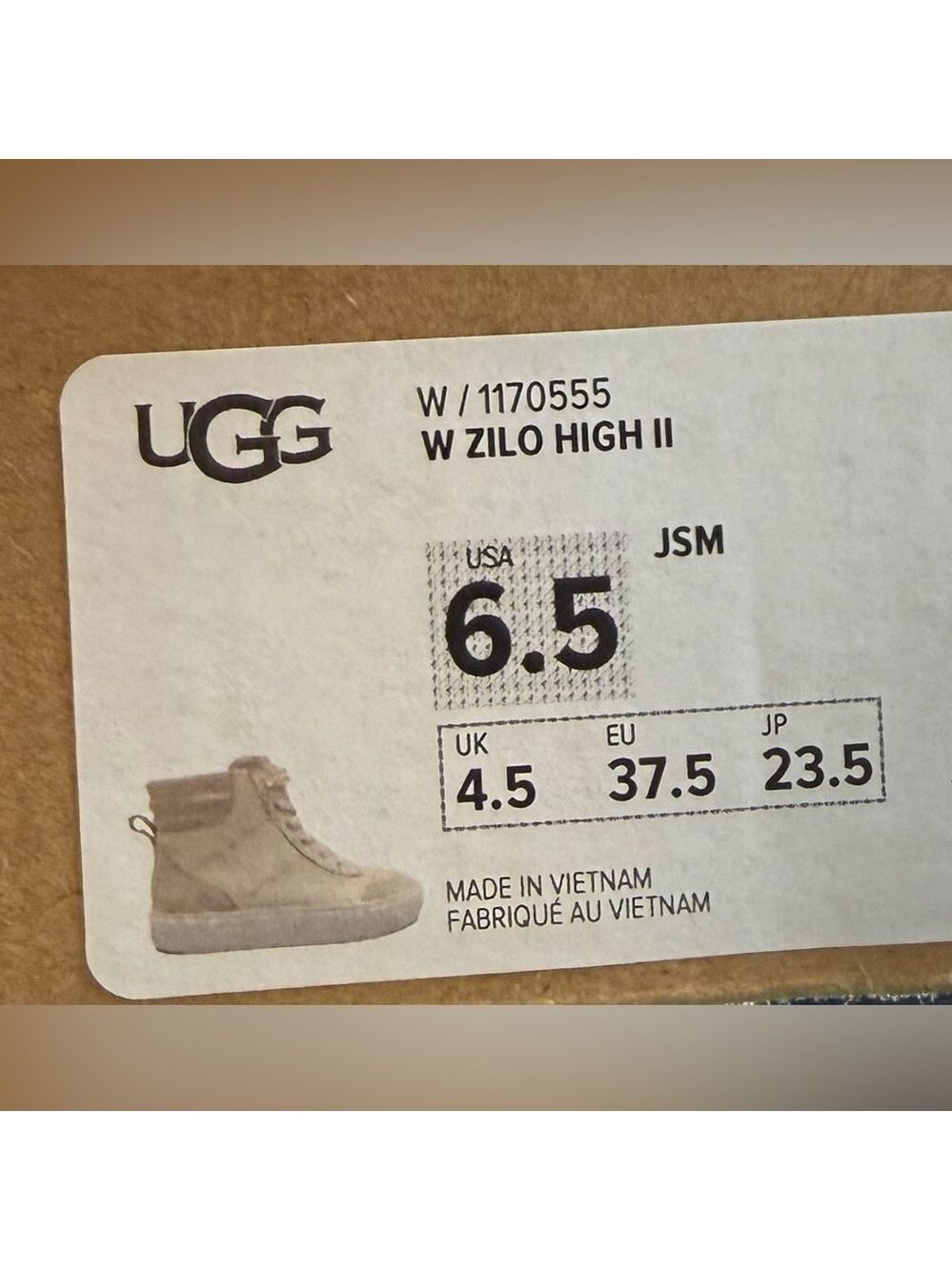 UGG W Zilo High II Women’s Suede High Top Sneakers Boots – White, Size 6.5, NIB - Picture 4 of 11